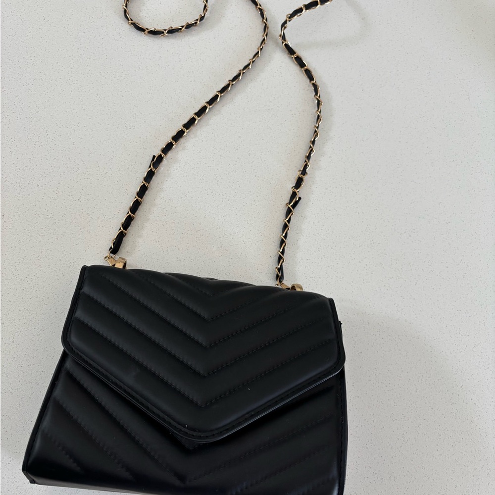 Black Quilted Crossbody Bag